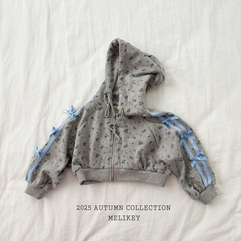 Melikey - Korean Children Fashion - #minifashionista - Floral Ribbon Hooded Jumper - 3