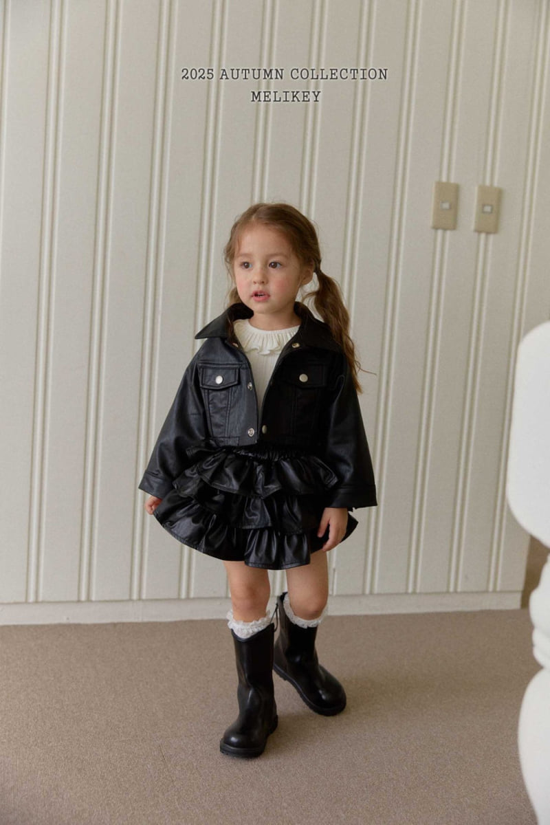 Melikey - Korean Children Fashion - #minifashionista - Tiered Leather Skirt - 7