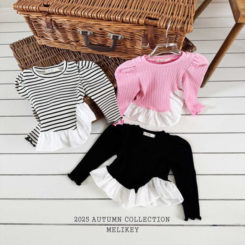 Melikey - Korean Children Fashion - #prettylittlegirls - Coco Diagonal Frill Tee - 2