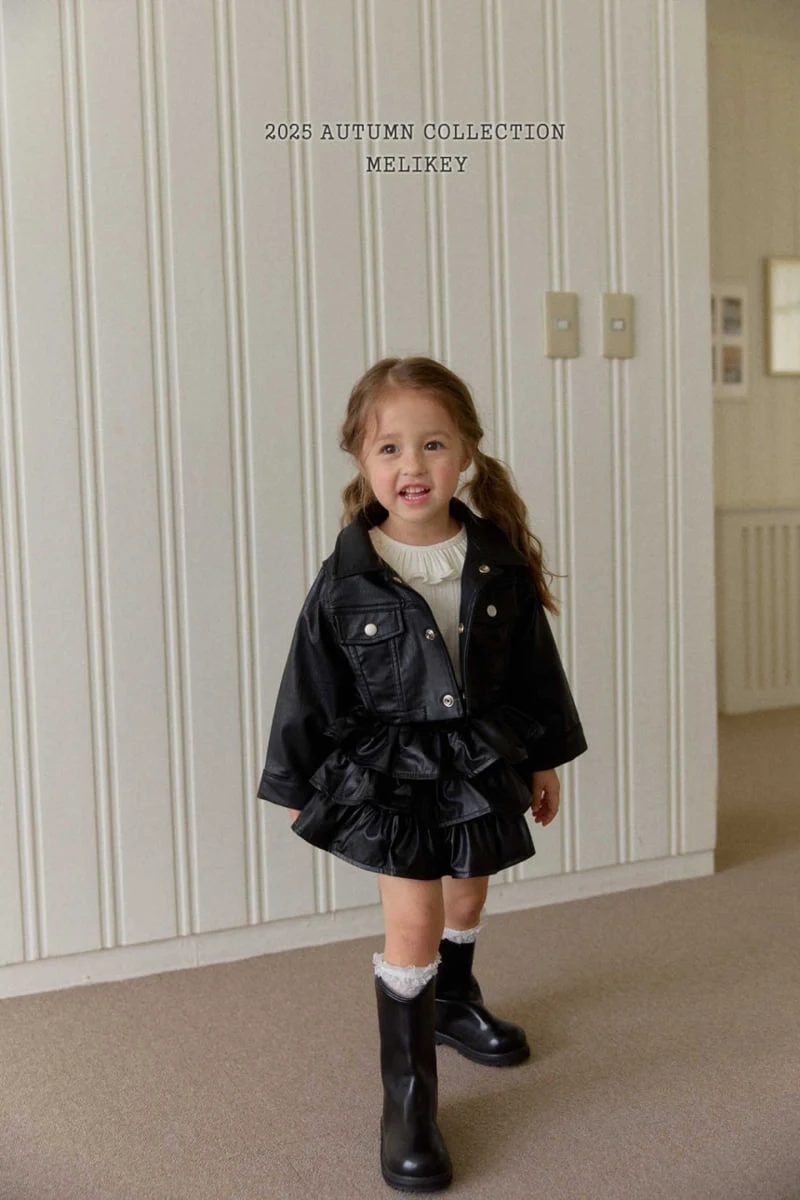 Melikey - Korean Children Fashion - #prettylittlegirls - Tiered Leather Skirt - 8