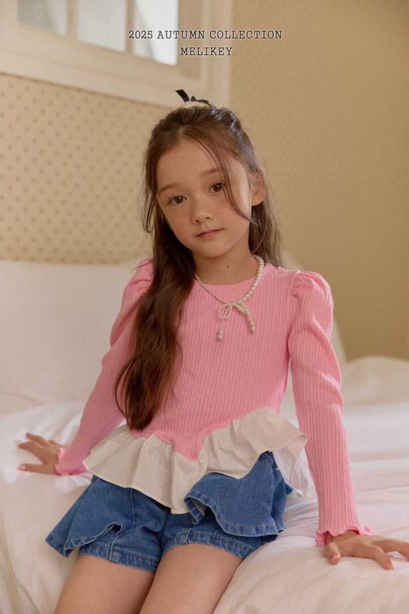 Melikey - Korean Children Fashion - #stylishchildhood - Coco Diagonal Frill Tee - 5