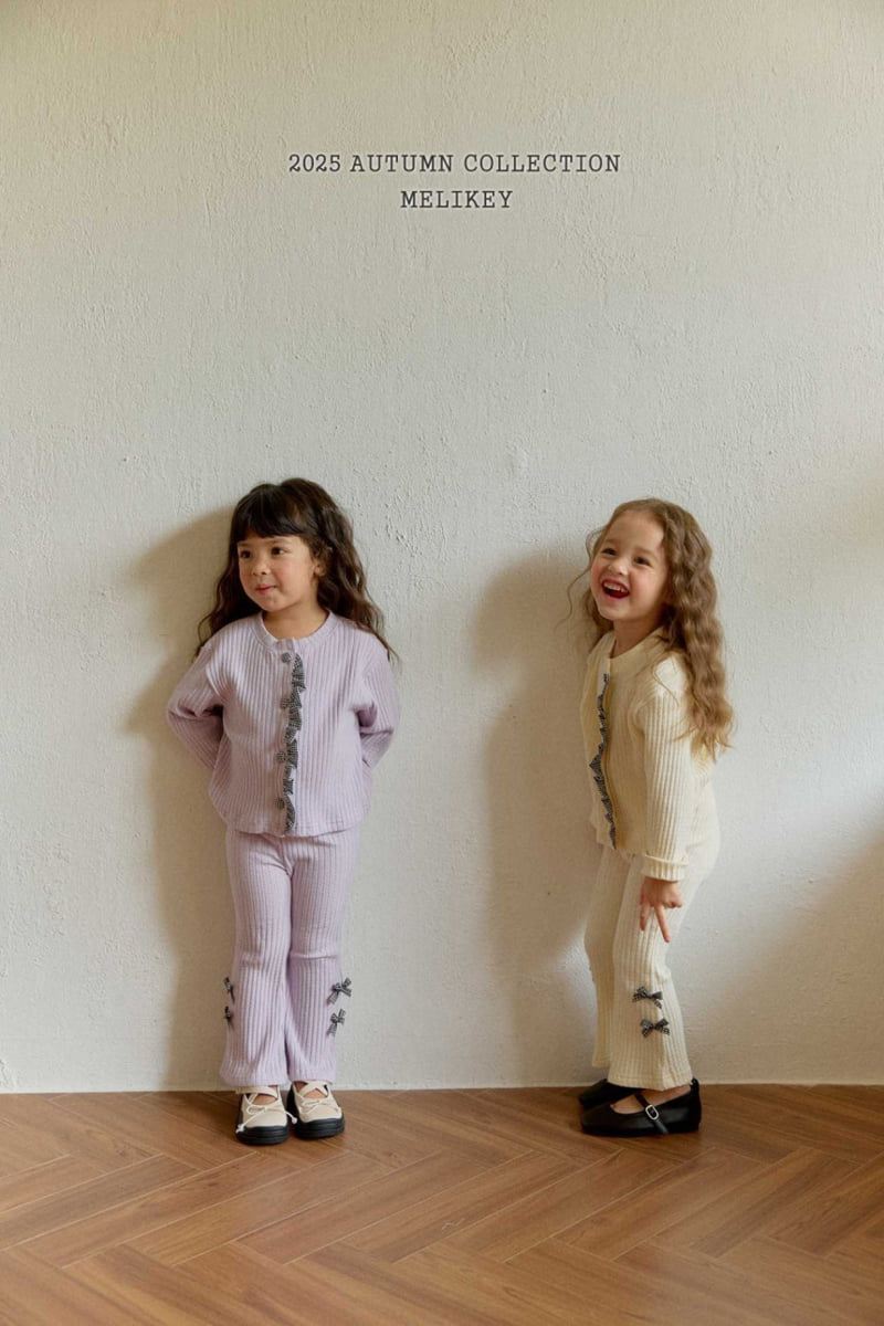 Melikey - Korean Children Fashion - #toddlerclothing - Popo Ribbon Bootcut Pants - 4