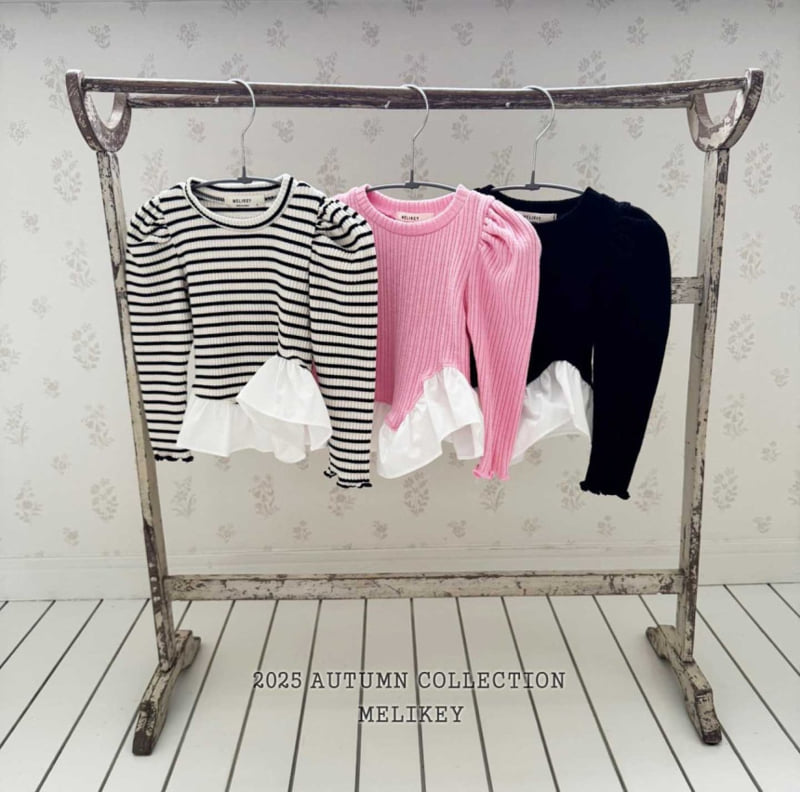 Melikey - Korean Children Fashion - #todddlerfashion - Coco Diagonal Frill Tee - 3
