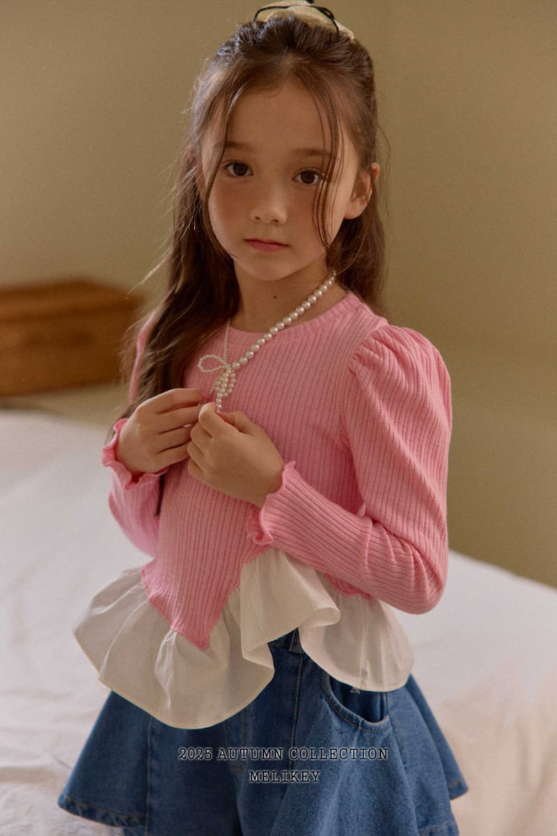 Melikey - Korean Children Fashion - #todddlerfashion - Coco Diagonal Frill Tee - 4
