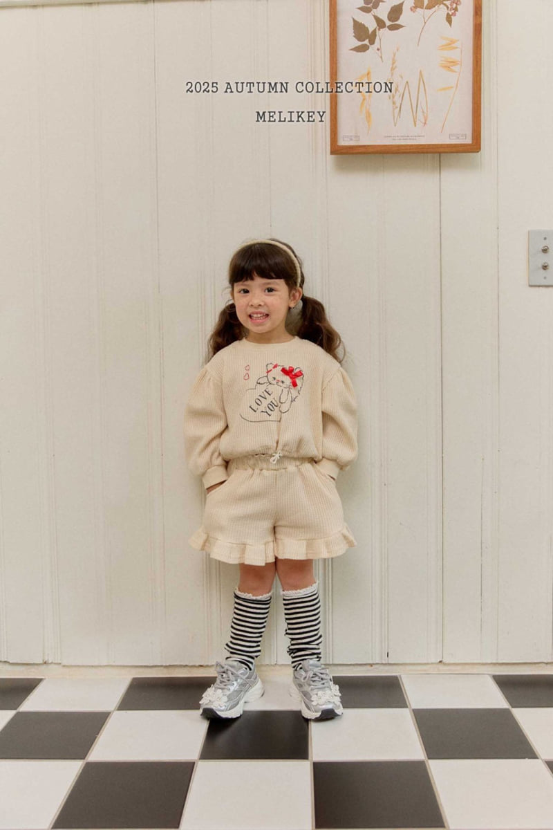 Melikey - Korean Children Fashion - #toddlerclothing - Ribbon Kitty Waffle Set - 11