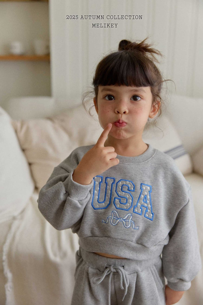 Melikey - Korean Children Fashion - #toddlerclothing - USA Short Sweatshirt - 9