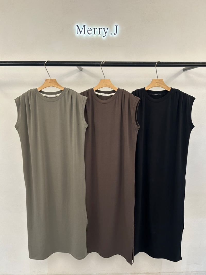 Merry J - Korean Women Fashion - #momslook - Shoulder Pleat One-piece