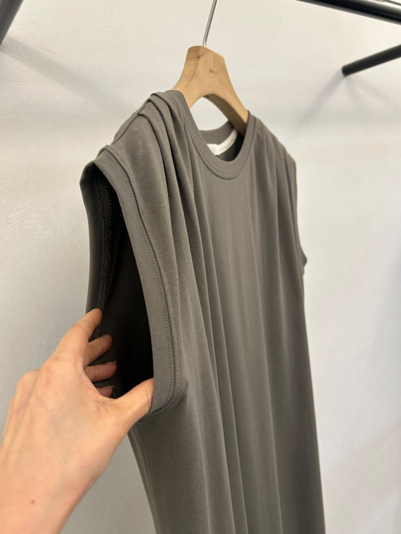 Merry J - Korean Women Fashion - #momslook - Shoulder Pleat One-piece - 11