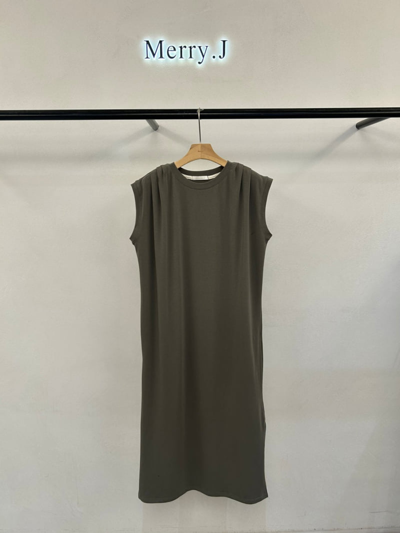 Merry J - Korean Women Fashion - #momslook - Shoulder Pleat One-piece - 3