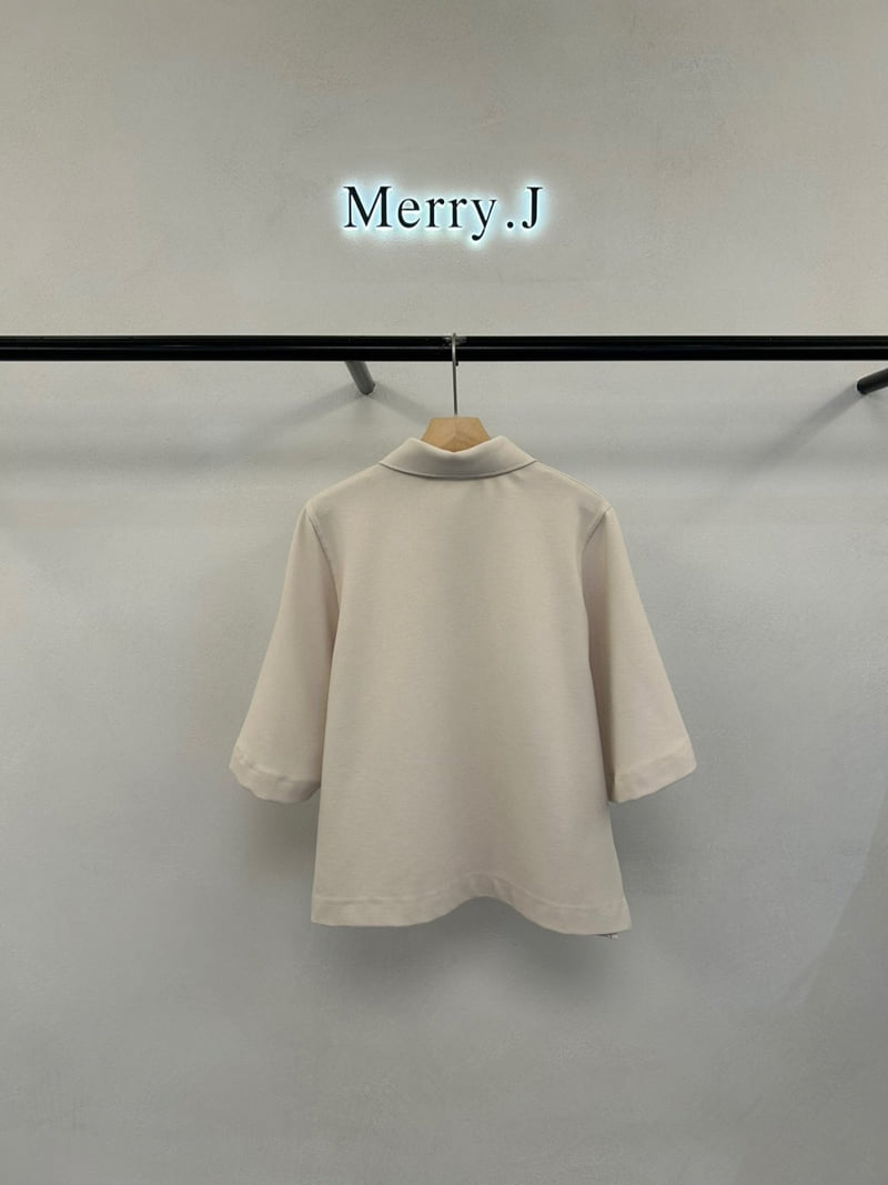 Merry J - Korean Women Fashion - #momslook - Torino Collar Tee - 10