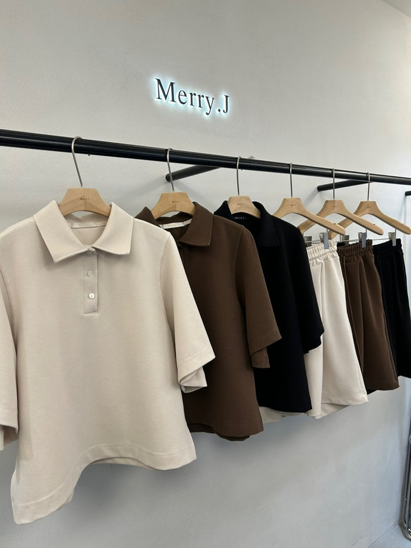 Merry J - Korean Women Fashion - #momslook - Torino Collar Tee - 2
