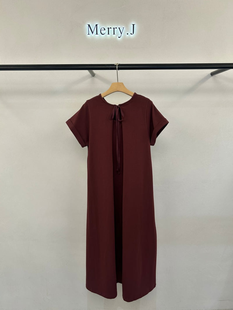 Merry J - Korean Women Fashion - #pursuepretty - Ribbon Pleated One-piece - 5