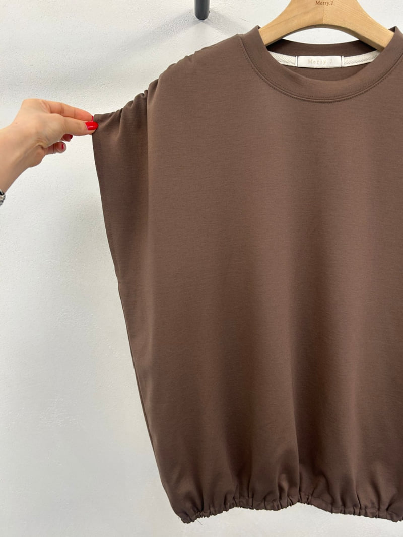 Merry J - Korean Women Fashion - #vintagekidsstyle - Modal Shirring Banding Tee - 9