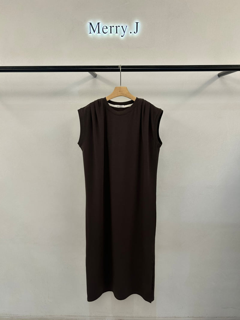 Merry J - Korean Women Fashion - #momslook - Shoulder Pleat One-piece - 4