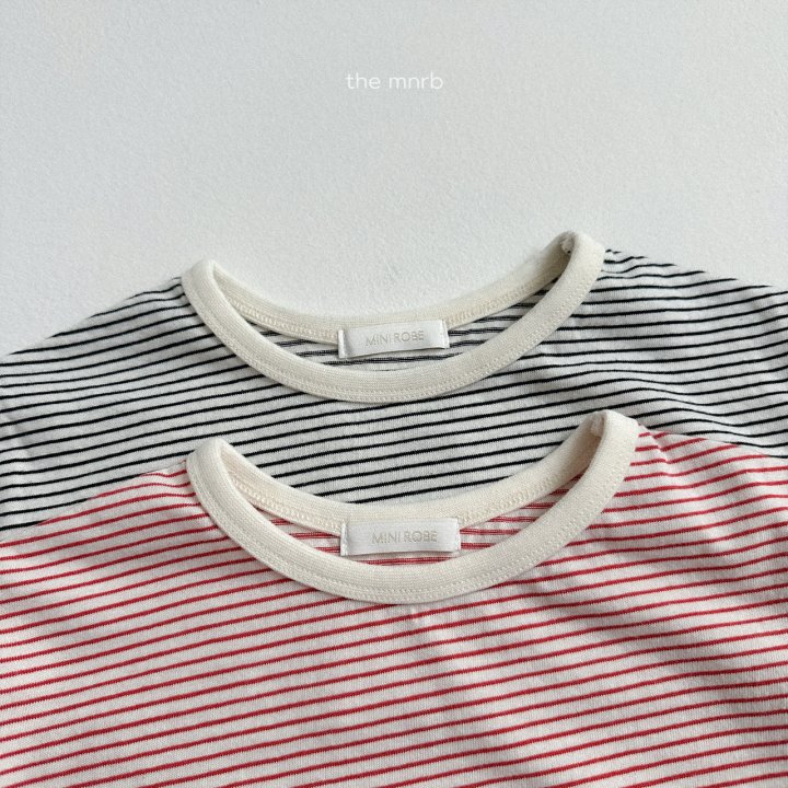 Mini Robe - Korean Baby Fashion - #babyboutique - Cocoa Stripe Tee - 3