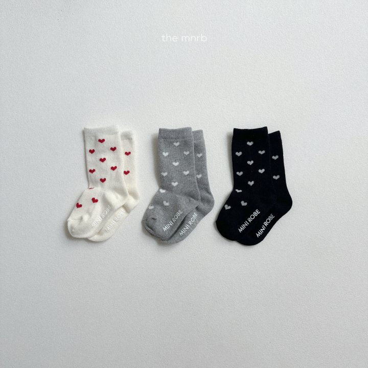 Mini Robe - Korean Baby Fashion - #babyclothing - Heart Socks - 3