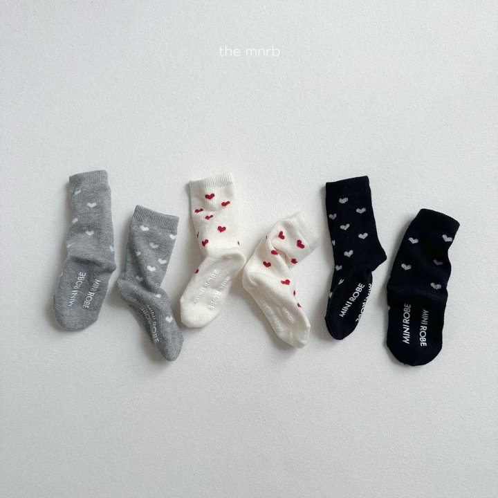 Mini Robe - Korean Baby Fashion - #babyclothing - Heart Socks - 4