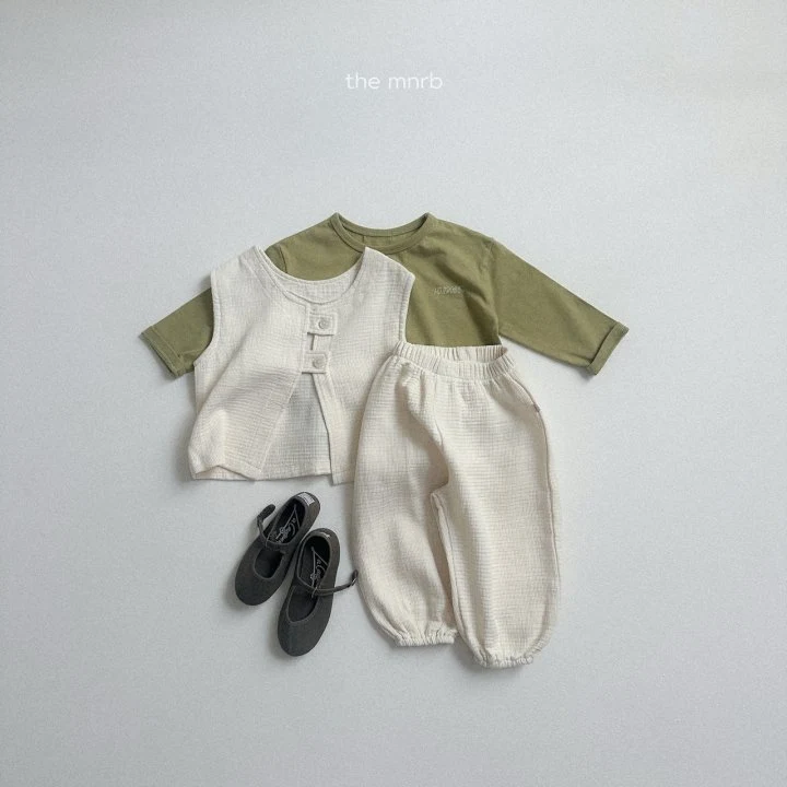 Mini Robe - Korean Baby Fashion - #babyfever - Logo Round Tee - 12