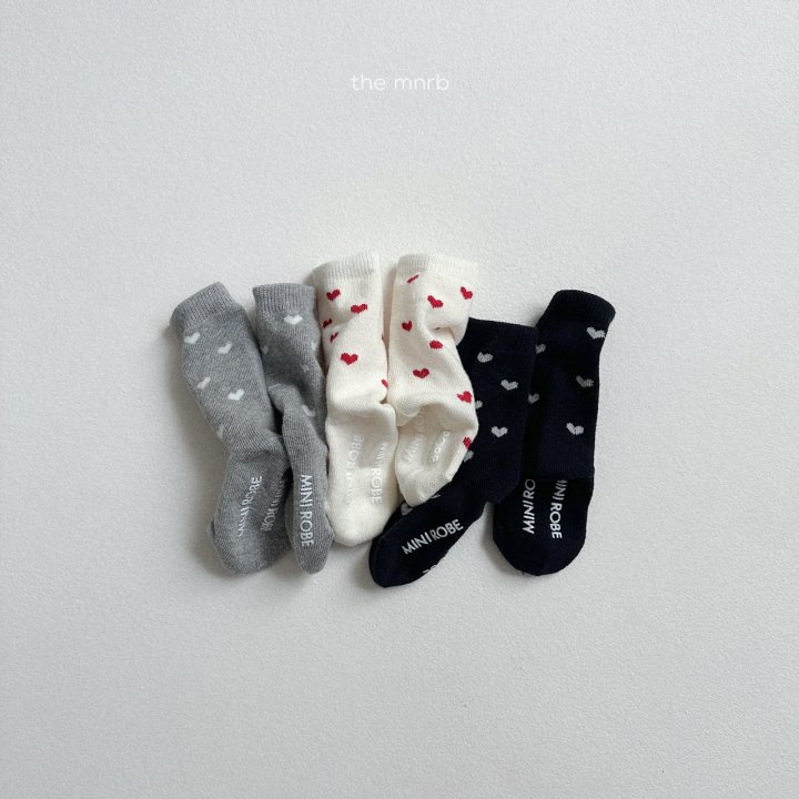 Mini Robe - Korean Baby Fashion - #babyfever - Heart Socks - 5
