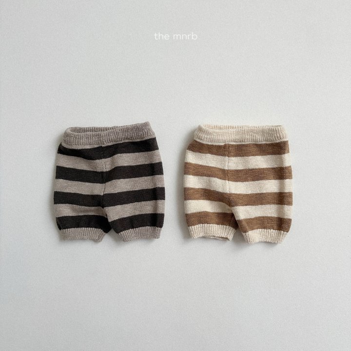 Mini Robe - Korean Baby Fashion - #babyfever - Striped Knit Pants - 3