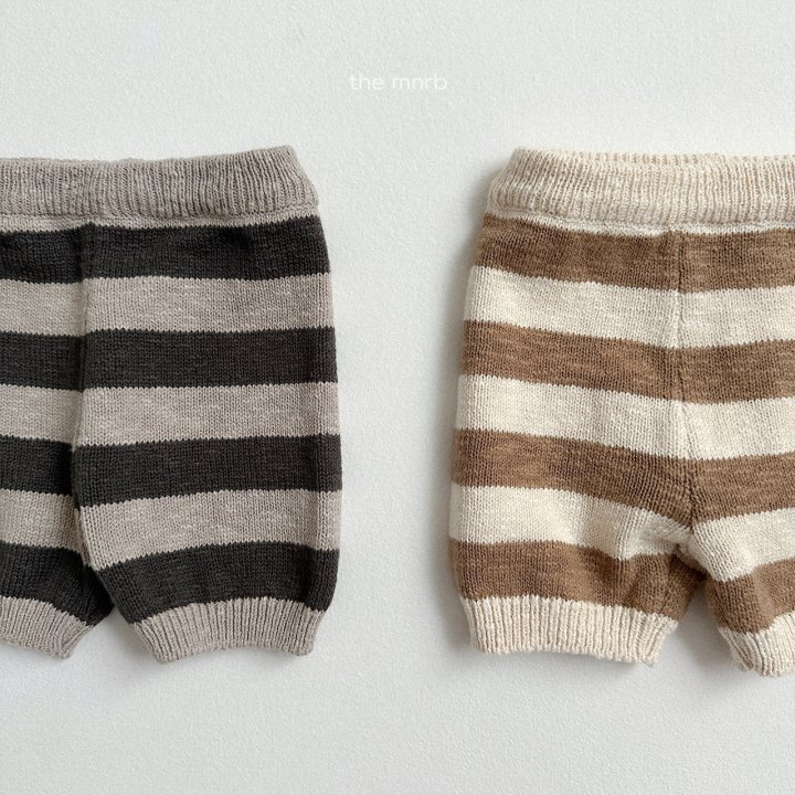Mini Robe - Korean Baby Fashion - #babyfever - Striped Knit Pants - 4