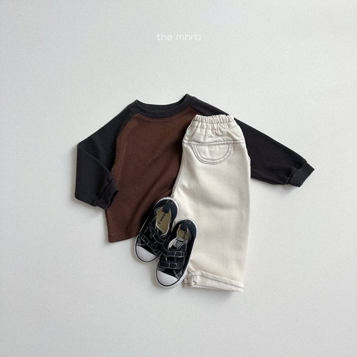 Mini Robe - Korean Baby Fashion - #babyootd - Waffle Raglan Sweatshirt - 10