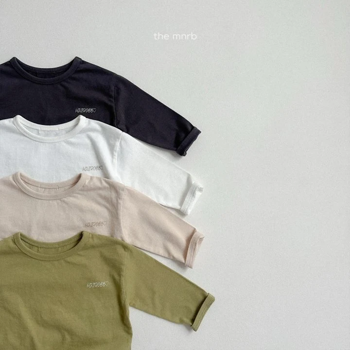Mini Robe - Korean Baby Fashion - #babyoutfit - Logo Round Tee - 3