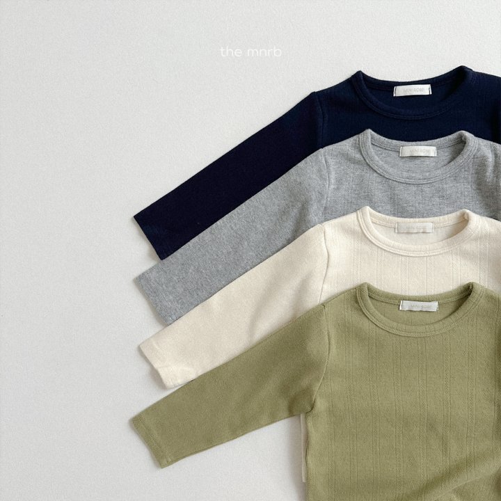 Mini Robe - Korean Baby Fashion - #babyoutfit - Eyelet Round Tee - 4