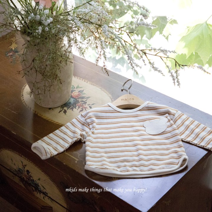 Mkids - Korean Baby Fashion - #babyboutique - Bear Stripe Tee - 8