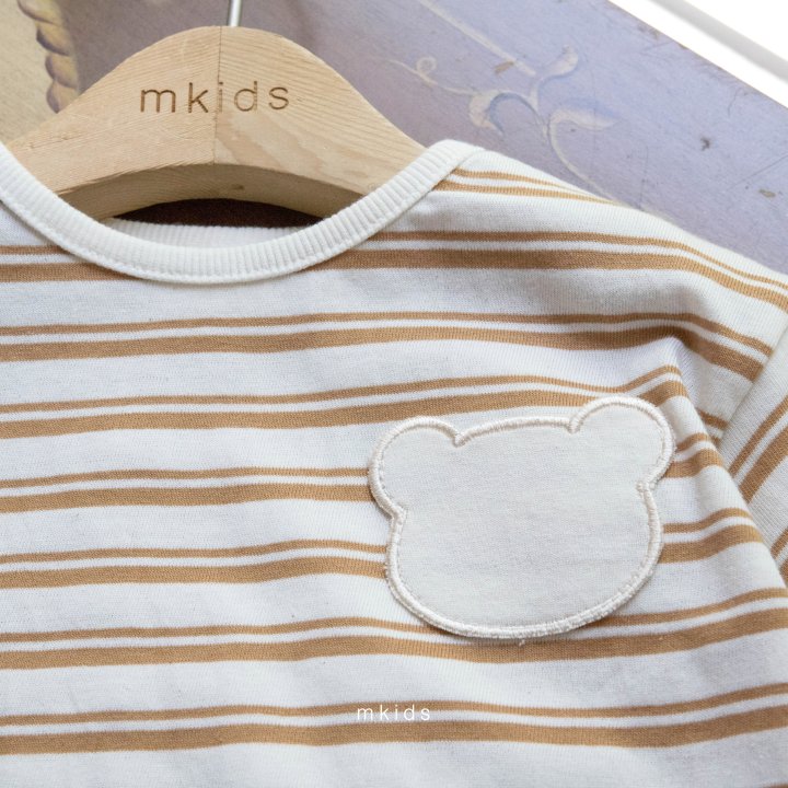 Mkids - Korean Baby Fashion - #babyboutique - Bear Stripe Tee - 9