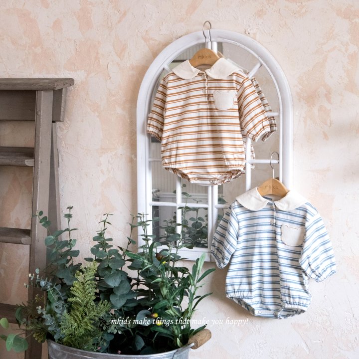 Mkids - Korean Baby Fashion - #babyboutique - Bear Stripe Suit - 9