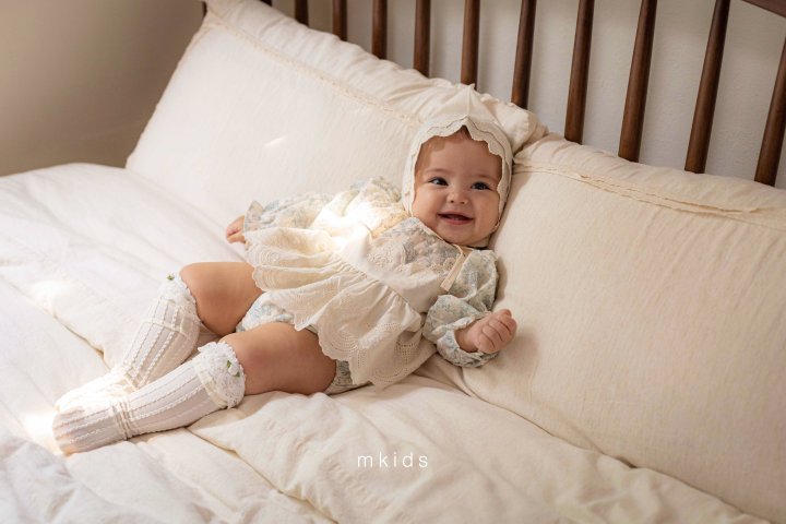Mkids - Korean Baby Fashion - #onlinebabyshop - Cecile Lace Bonnet - 4