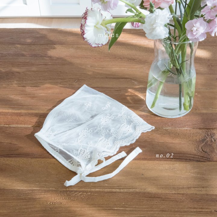 Mkids - Korean Baby Fashion - #babyboutique - Chocolat Lace Bonnet - 3