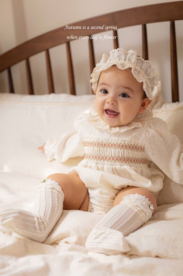 Mkids - Korean Baby Fashion - #babyboutique - Annika Smocking Suit (Cream) - 4