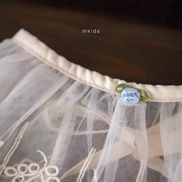 Mkids - Korean Baby Fashion - #babyclothing - Floral Mesh Apron - 4