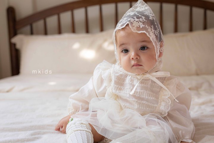 Mkids - Korean Baby Fashion - #babyfever - Chocolat Lace Bonnet - 8