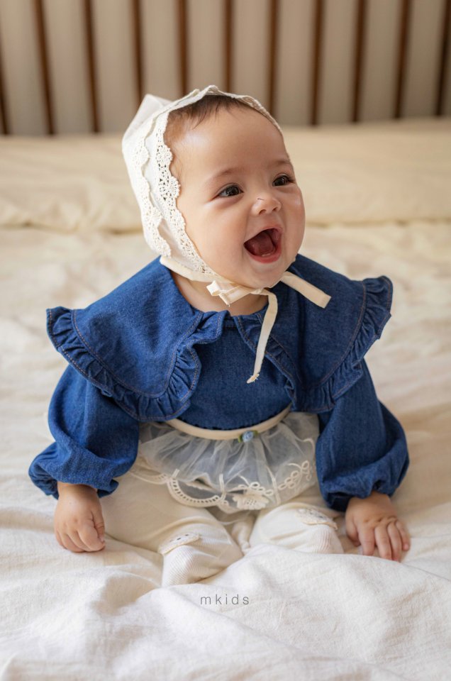 Mkids - Korean Baby Fashion - #babygirlfashion - Floral Mesh Apron - 6