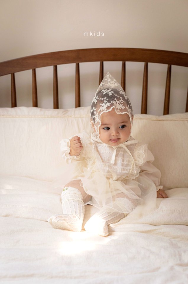 Mkids - Korean Baby Fashion - #babylifestyle - Chocolat Lace Bonnet - 10