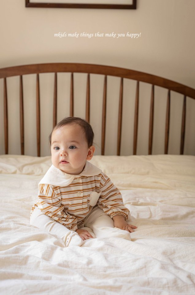 Mkids - Korean Baby Fashion - #babyoninstagram - Bear Stripe Suit