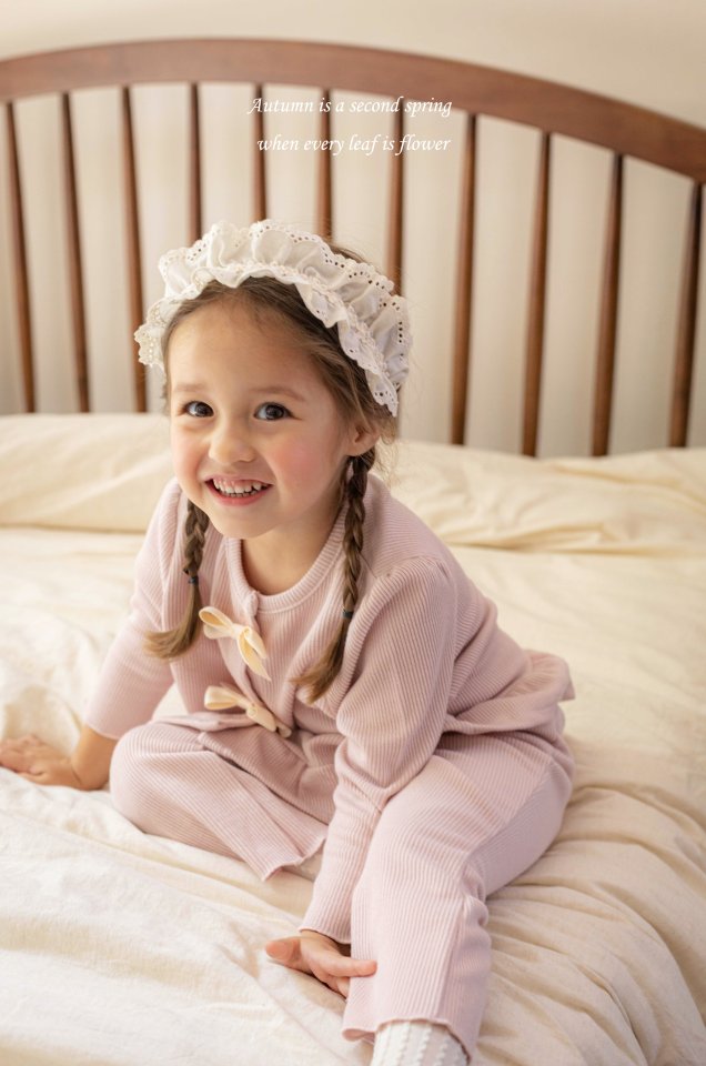 Mkids - Korean Baby Fashion - #babyootd - Chou Cream Ribbon Set