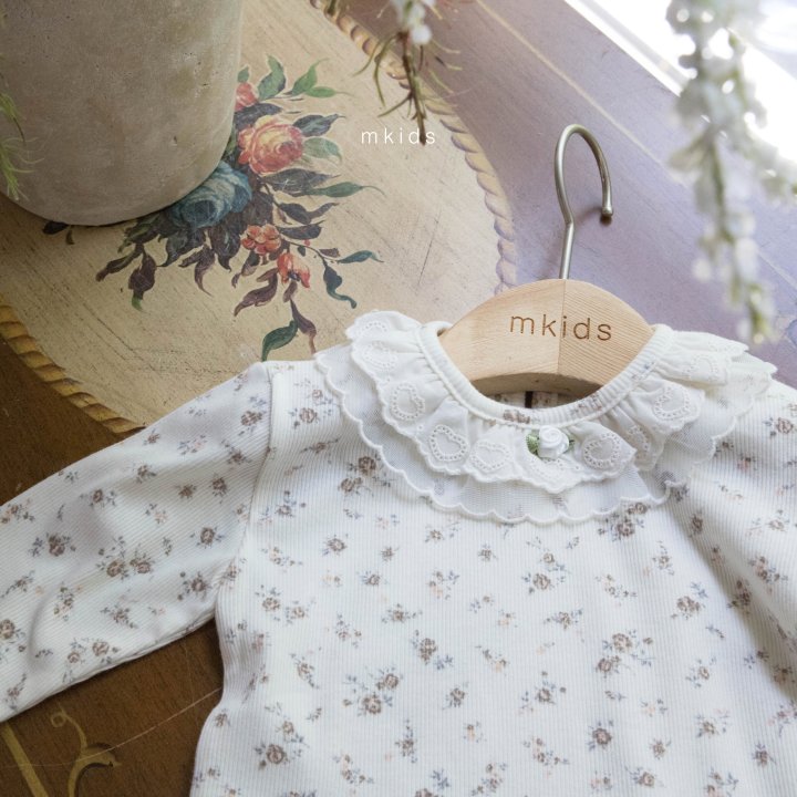 Mkids - Korean Baby Fashion - #babyootd - Ella Lace Tee (Flower) - 12