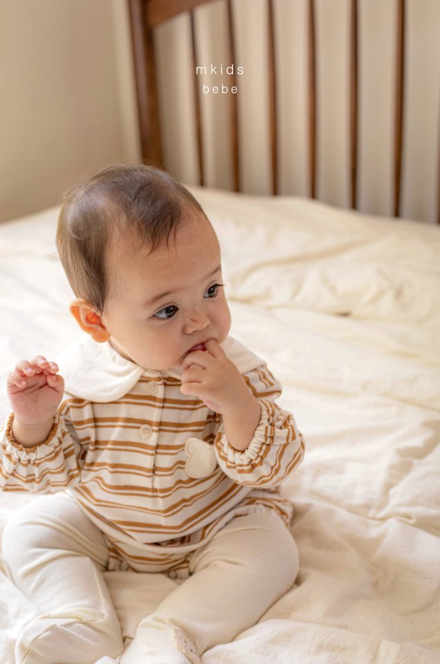 Mkids - Korean Baby Fashion - #babyootd - Bear Stripe Suit - 2