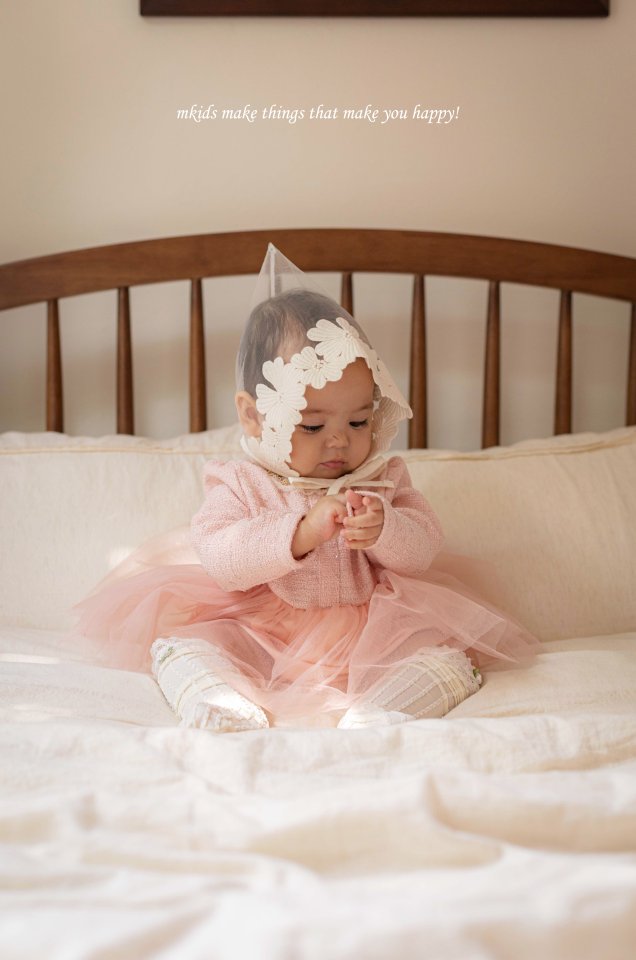 Mkids - Korean Baby Fashion - #babyootd - Chocolat Lace Bonnet - 12