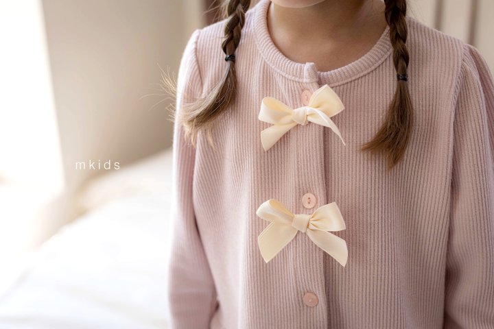 Mkids - Korean Baby Fashion - #babyoutfit - Chou Cream Ribbon Set - 3
