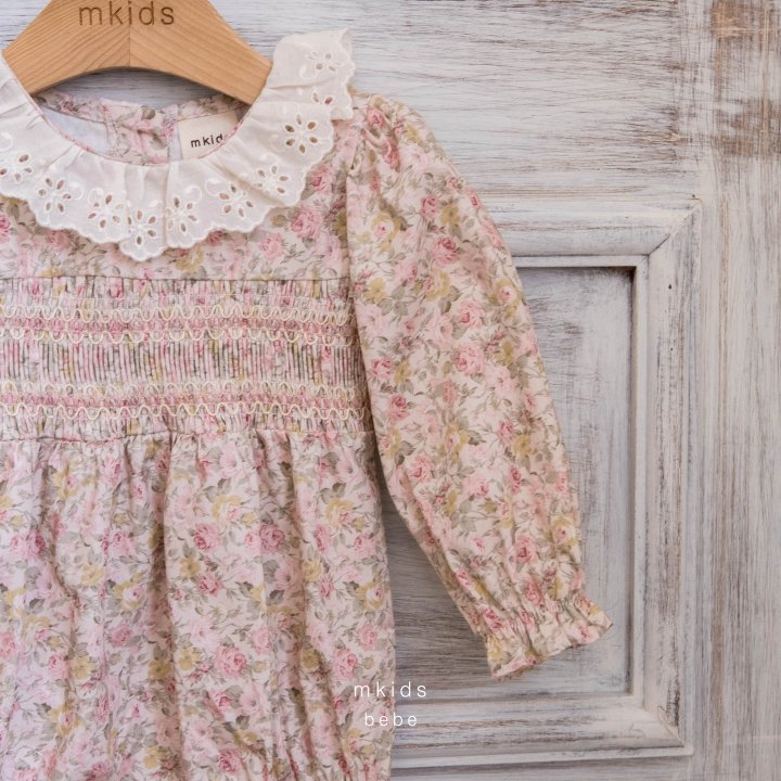 Mkids - Korean Baby Fashion - #babyoutfit - Annika Smocking Suit (Cream) - 12