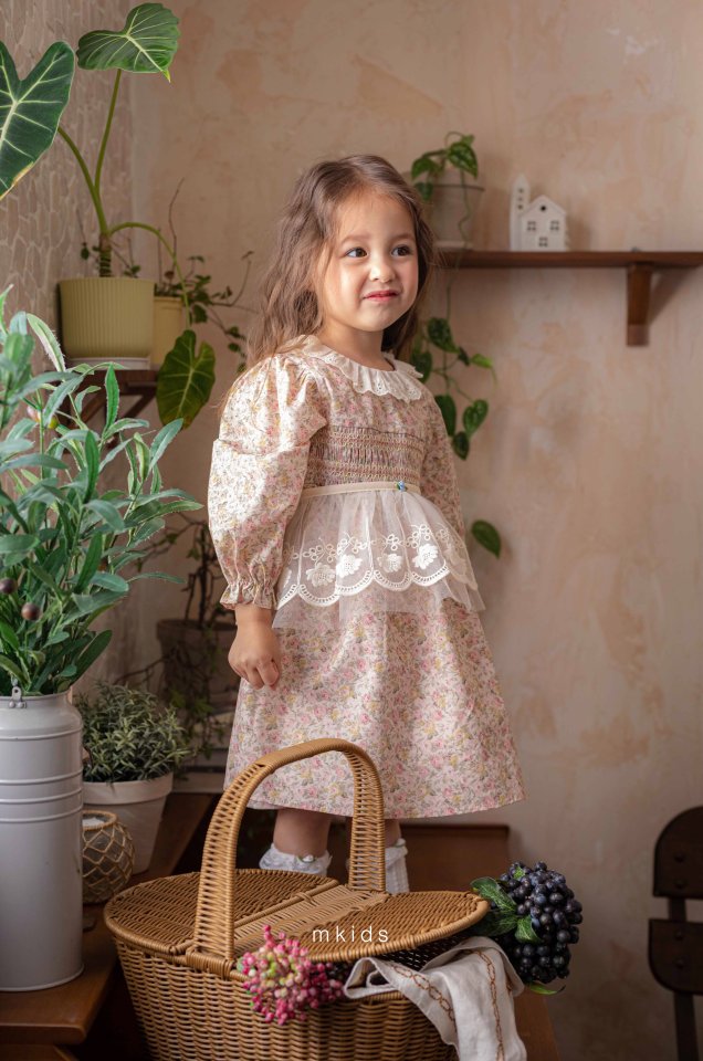 Mkids - Korean Baby Fashion - #babyoutfit - Annika Smocking One-piece (Cream) - 6