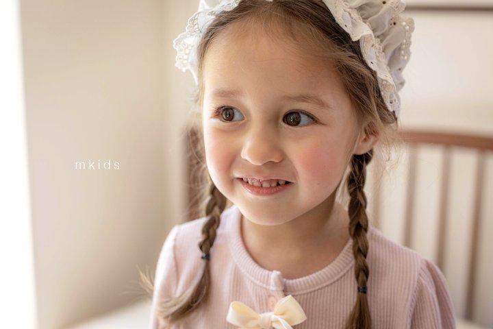 Mkids - Korean Baby Fashion - #babyoutfit - Chou Cream Ribbon Set - 4