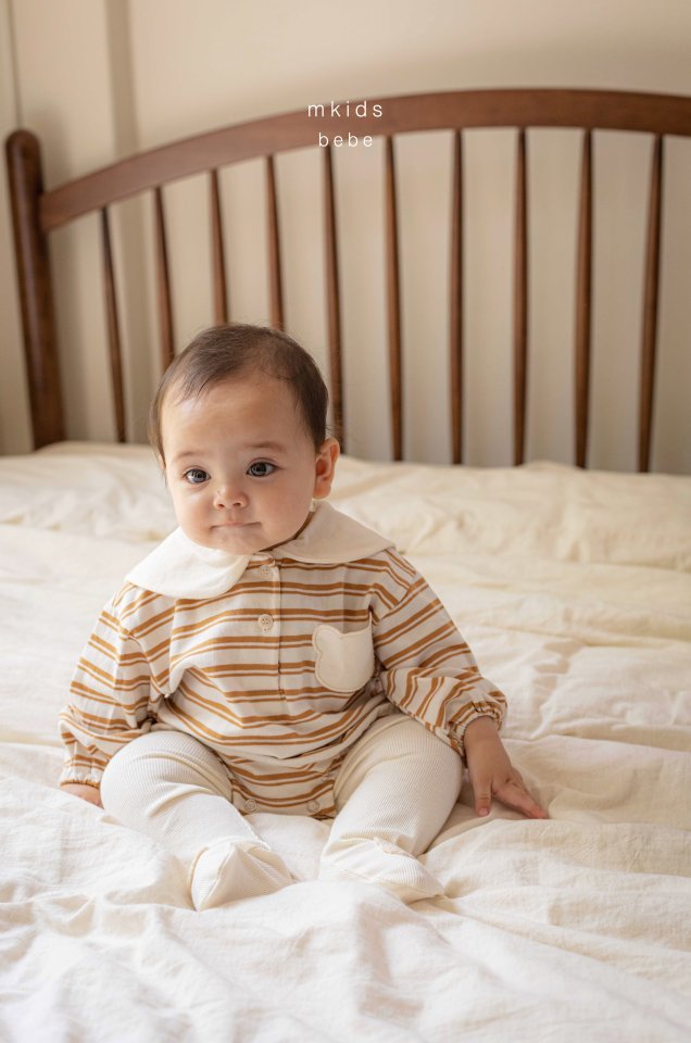 Mkids - Korean Baby Fashion - #babywear - Bear Stripe Suit - 5