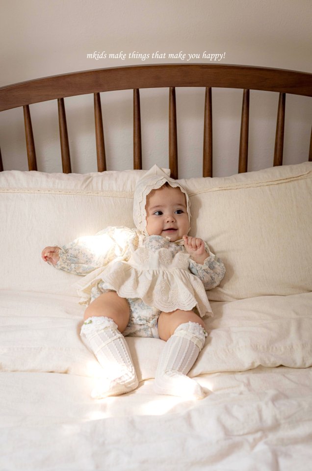 Mkids - Korean Baby Fashion - #onlinebabyshop - Cecile Lace Bonnet - 3