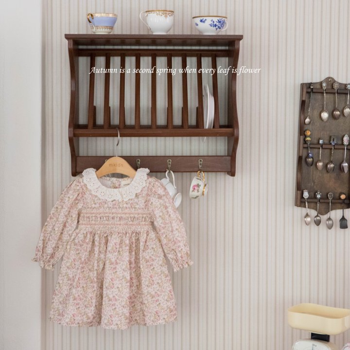 Mkids - Korean Baby Fashion - #onlinebabyshop - Annika Smocking One-piece (Pink) - 11